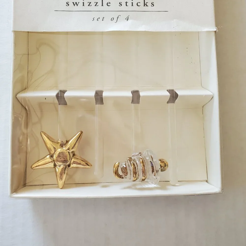 Pier 1 Holiday Swizzle Sticks Set of 4 New In Box